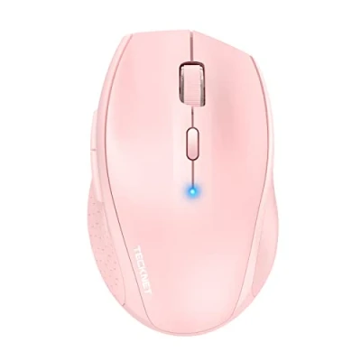 Abbildung von TECKNET Bluetooth Maus, 3200 DPI Kabellose 24 Monate Batterielebensdauer, Maus kabellos Mouse 6 Verstellbare Level, Funk mit Batterieanzeige für PC Mac Rosa