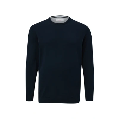 Abbildung von s.Oliver MIT LOGO Stickerei Strickpullover, Herren, Größe: 5XL, Navy