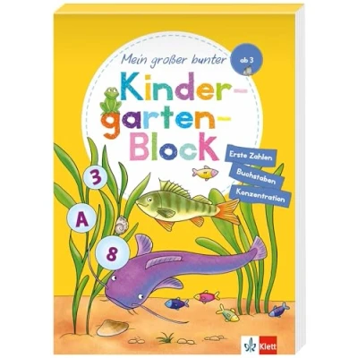 Abbildung von Klett Mein großer bunter Kindergarten Block: ab 3 Jahre, Erste Zahlen und Buchstaben, Konzentration: Zahlen, Konzentration