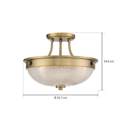 Abbildung von Quoizel QZ Mantle SF WS Deckenleuchte 2xE27 H:24,6 L:32,7 B:32,7
