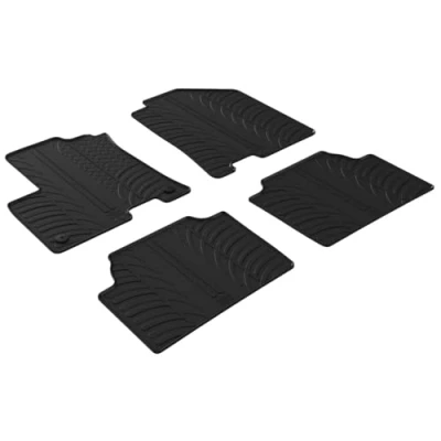 Abbildung von Gledring 0624 Fußmattensatz Gummi vorne und hinten 4 schwarz 750mm 550mm