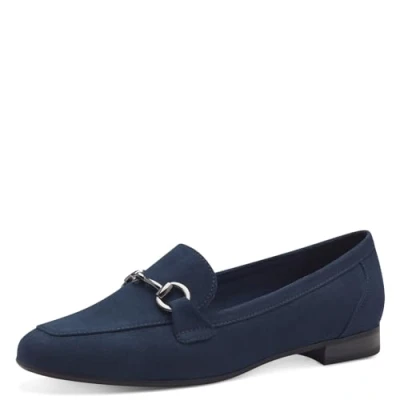 Abbildung von MARCO TOZZI Damen Loafer ohne Absatz Vegan mit Schnalle, Blau (Navy), 40 EU
