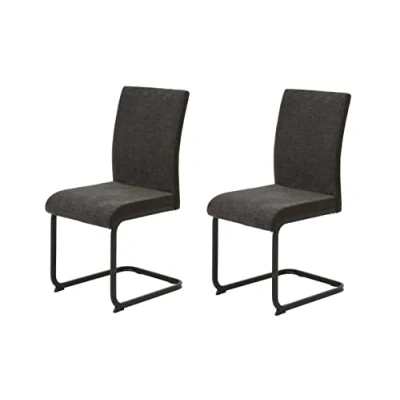 Abbildung von Apollo 4er Set Esszimmerstuhl Schwingstuhl Linn, Webstoff+Mikrofaser Braun, Vierkantgestell Schwarz, 140kg belastbar