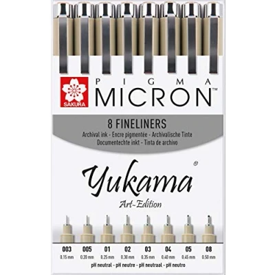 Abbildung von Yukama Sakura Pigma Art Edition, 8 Micron Fineliner Nr. 003 08, Schwarz