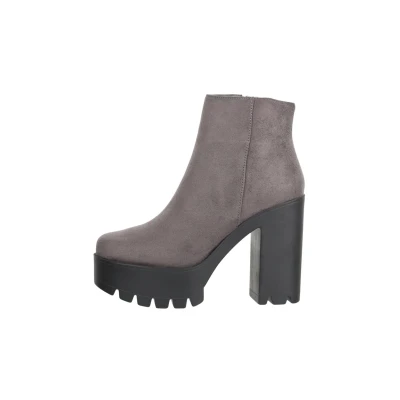 Abbildung von Elara Damen Stiefeletten Chelsea Boots Chunkyrayan HQ115 GreyNeu 38