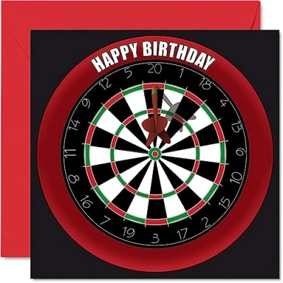 Abbildung von Stuff4 Lustige Geburtstagskarte zum 40. Geburtstag für Männer und Frauen Dartscheibe Happy Birthday Karte Vater, Mutter, Bruder, Schwester, Großvater, Oma, Onkel, Tante, 145 mm x mm,