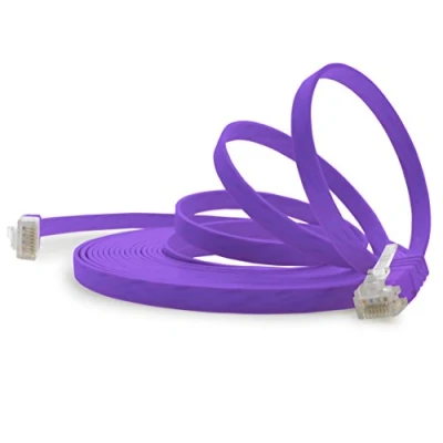 Abbildung von 1aTTack.de 7m Violett 1 Stück Cat.6 Flaches Netzwerkkabel Cat6 Flachkabel Ultra Flach Patchkabel 1000 Mbit/s Gigabit LAN (RJ45) Slim Micro