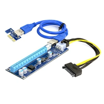 Abbildung von chenyang PCI Express X1 auf X16 GPU Riser Card Adapter mit USB 3.0 ＆ SATA Netzkabel