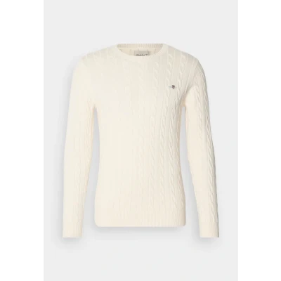 Abbildung von GANT Cable C NECK Strickpullover, Herren, Größe: XL, Cream