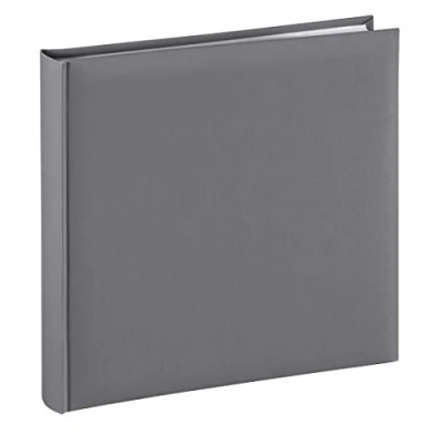 Abbildung von Hama Fotoalbum Jumbo 30x30 cm (Fotobuch mit 80 weißen Seiten, Album für 320 Fotos zum Selbstgestalten und Einkleben) grau