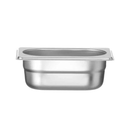 Abbildung von HENDI Gastronormbehälter, Temperaturbeständig von 40 bis 300C, Heissluftöfen Kühl und Tiefkühlschränken Chafing Dishes Bain Marie, Stapelbar, 0,6L, GN 1/9, 176x108x(H) 65mm, Edelstahl 18/10