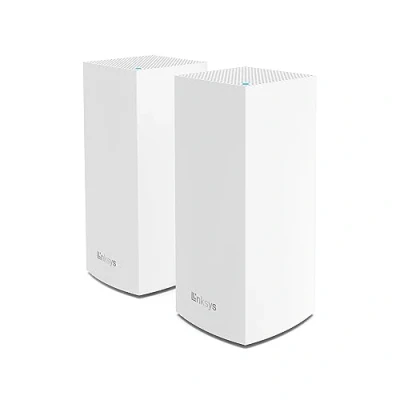 Abbildung von Linksys Velop MX8400 Tri Band Mesh WiFi 6 System (AX4200) WLAN Router mit bis zu 525 m² Funkabdeckung, 3,5 mal schneller, für mehr als 80 Geräte 2er Pack, Weiß
