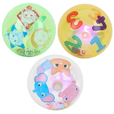 Abbildung von Toyland® 3er Pack Cocomelon 8cm Leucht und Schüttelkugeln Coco Melon Babyspielzeug Kleinkind Sensorikspielzeug Geeignet ab Geburt