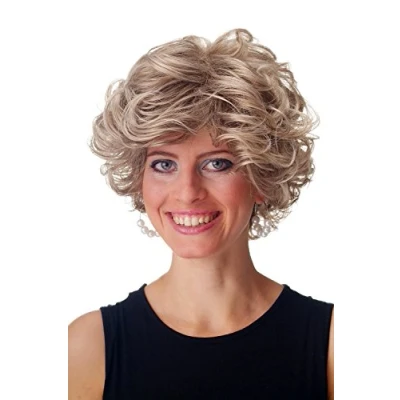 Abbildung von WIG ME UP GFW963 18T22 Perücke Damen Herren kurz wild voluminös gelockt dunkel Blond Braun Mix