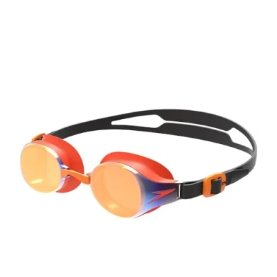Abbildung von Speedo Unisex Kinder Junior Hydropure Mirror Schwimmbrille, Schwarz/Mango/Gold, Einheitsgröße