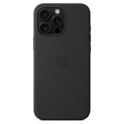 Abbildung von Apple iPhone 16 Pro Max Hülle MagSafe Silikon Original Soft Case/Backcover Handyhülle Schwarz