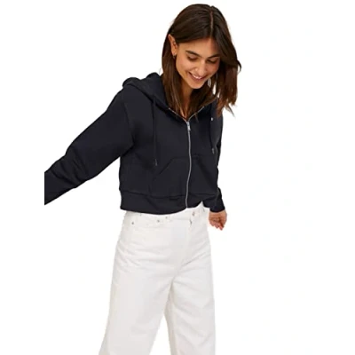 Abbildung von jjxx BBIE REG LS Every HOOD NOOS Sweatjacke, Damen, Größe: XS, Black printwhite logo