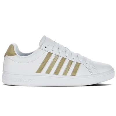 Abbildung von K Swiss Damen Court Sneaker, White/Cornstalk/Metallic, 39 EU