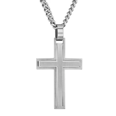 Abbildung von Traveller Kreuz Anhänger mit Kette Herren Edelstahl Made in Germany 2 cm 50 171005