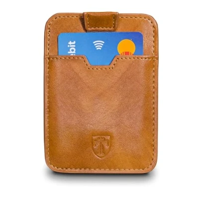 Abbildung von TRAVANDO Slim Portemonnaie Dallas bis zu 12 Karten TÜV geprüft RFID Schutz Kleiner Geldbeutel Kartenetui Kreditkartenetui Zugband Geschenk für Männer Designed in Germany (Braun)