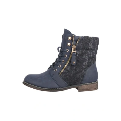 Abbildung von Elara Herbst Schnürstiefelette, Damen, Größe: 40, Dunkelblau Schuhe