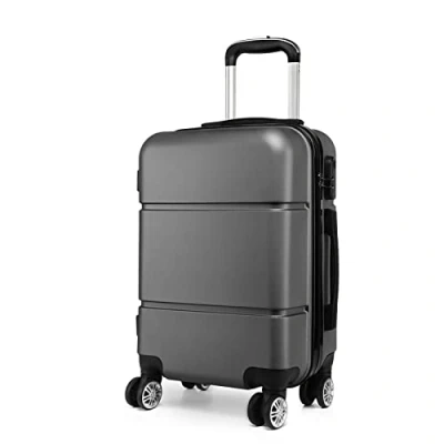 Abbildung von KONO Reisekoffer Handgepäck Koffer mit Rollen Hartschale Trolley 55x38x22cm 33 Liter Leichtgewicht ABS Grau