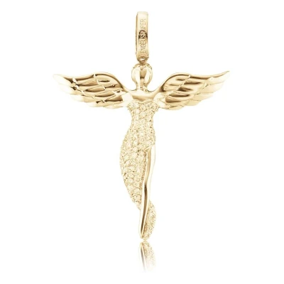 Abbildung von Engelsrufer Damen Engel Anhänger aus 18K Vergoldetem Sterling Silber besetzt mit 90 Zirkonia Steinen Ösenverschluss nickelfrei
