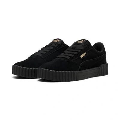 Abbildung von Puma Carina 3.0 Sneaker low black/goldcoloured, Damen, Größe: 36, Black/gold coloured Veloursleder