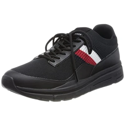 Abbildung von Tommy Hilfiger Herren Runner Sneaker Premium Lightweight Knit Sportschuhe, Schwarz (Black), 43 EU