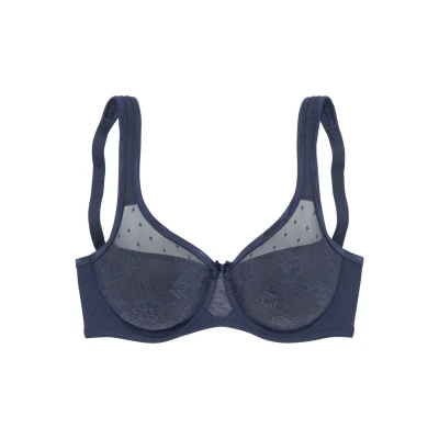 Abbildung von Lascana Minimizer BRA Bügel BH, Damen, Größe: 75D, Navy solid