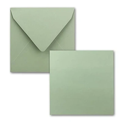 Abbildung von Quadratisches Einzelkarten Set 15 x cm mit Brief Umschlägen Eukalyptus 25 Stück für Grußkarten &amp; mehr FarbenFroh by GUSTAV NEUSER