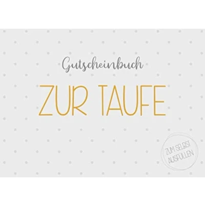 Abbildung von Gutscheinbuch zur Taufe zum selbst ausfüllen: 20 Gutscheine als Taufgeschenk für Jungen und Mädchen
