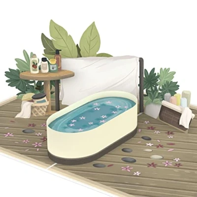 Abbildung von papercrush® Pop Up Karte Wellness Gutschein 3D Gutscheinkarte für Wellnesstag, Sauna &amp; Spa Wellnessgutschein Geburtstag Weihnachten, Geldgeschenk Freundin, Frauen, Männer Paare