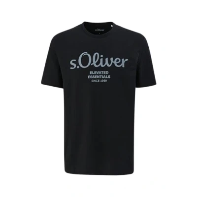 Abbildung von T Shirt mit Logo Print schwarz M