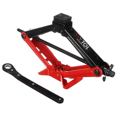 Abbildung von SIXTOL SX Scissor Jack 2T Scherenwagenheber mit Ratsche 2 Tonnen Kompakt Notfall Fahrzeugheber Reifenersatz Gummiauflage