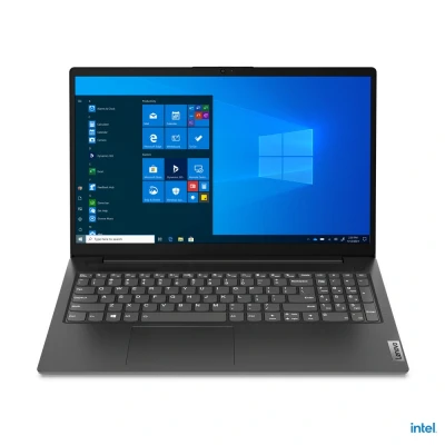Abbildung von Lenovo V V15 N6000 Notebook 39,6 cm (15.6 Zoll) Full HD Intel Pentium Silver 8 GB DDR4 SDRAM 256 SSD Wi Fi 5 (802.11ac) Windows 11 Home Schwarz, 82QY000AGE