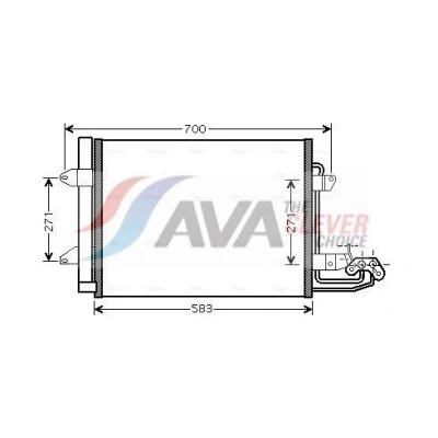 Abbildung von PRASCO VN5211D Klimakondensator mit Trockner 15,0 13,9 Aluminium 560 VOLKSWAGEN: Touran I, Caddy 3