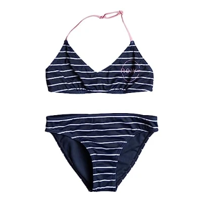 Abbildung von Roxy Bico Basic Stripe Triangle Bikini für Mädchen 6 16 Blau