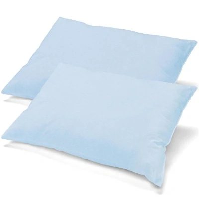 Abbildung von Aqua textil Classic Line Kissenbezug 2er Set 40 x 80 cm blau Baumwolle Kissen Bezug Reißverschluss Jersey Kissenhülle