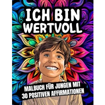 Abbildung von Ich bin wertvoll: Malbuch für Jungen ab 6 mit positiven Affirmationen zum Ausmalen Selbstbewusstsein stärken und positives Denken fördern Kinder Teenager