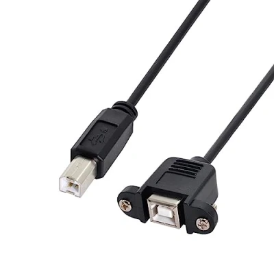 Abbildung von chenyang CY Verlängerungskabel mit USB 2.0 Anschluss, Typ B, männlich zu weiblich, für Drucker/Scanner/Festplatte, Schrauben, 50 cm