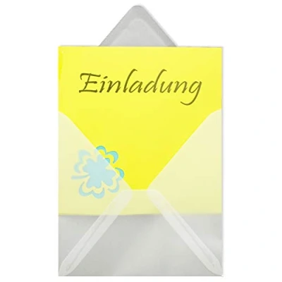 Abbildung von 50x Quadratische Briefumschläge in Transparent Weiß 15,5 x cm ohne Fenster, mit Nassklebung 92 g/m² Für Einladungskarten zu Hochzeit, Geburtstag und mehr Serie FarbenFroh
