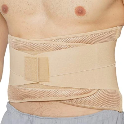 Abbildung von NEOtech Care Rückenbandage für die Lendenwirbelsäule verstellbare Kompression atmungsaktiv Haltung, Gewichtheben (Beige, XL)