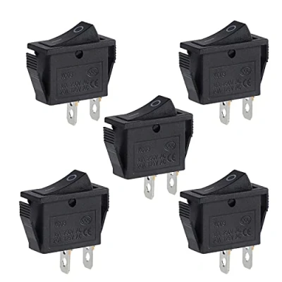 Abbildung von ESUMIC ON Off 2 Position SPST Pin Snap in Wippschalter 16A / 250V 20A 125V AC schwarz 5er Pack