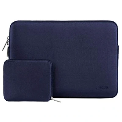Abbildung von MOSISO Laptop Hülle Tasche Kompatibel mit MacBook Air/Pro Retina,13 13,3 Zoll Notebook,Kompatibel Pro 14 2024 2021 M3 M2 M1 Chip Max,Neopren Sleeve Klein Fall,Navy Blau