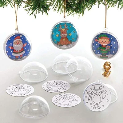 Abbildung von Baker Ross AX478 Weihnachtskugeln zum Ausmalen Bastelset für Kinder 8 Stück, Festliche Kreativsets und Bastelbedarf Basteln Dekorieren zur Weihnachtszeit