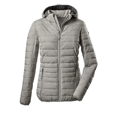 Abbildung von G.I.G.A. DX Damen Funktionsjacke in Daunenoptik/Steppjacke mit abzippbarer Kapuze Uyaka Stripe, hellgrau, 50, 34313 000