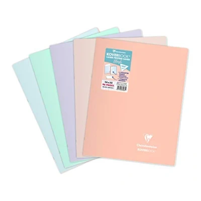 Abbildung von Clairefontaine 981481C Heft Koverbook Blush DIN A4+, 24x32 cm, 48 Blatt 90g, französische Lineatur Seyés, zweifarbiger Einband aus blickdichtem Polypropylen, farbig sortiert, 1 Stück