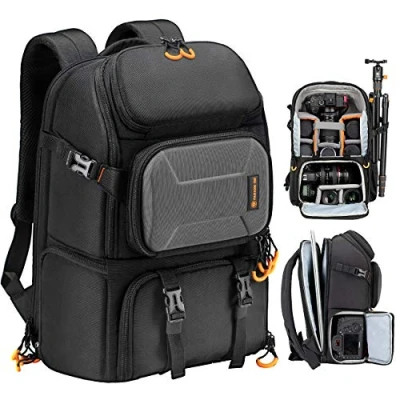 Abbildung von TARION Kamerarucksack Groß Fotorucksack Spiegelreflex: DSLR SLR Kameratasche mit 15,6 Zoll Laptopfach Wasserdicht Regenhülle für Spiegelreflexkameras Digital Objektive Stative PBl