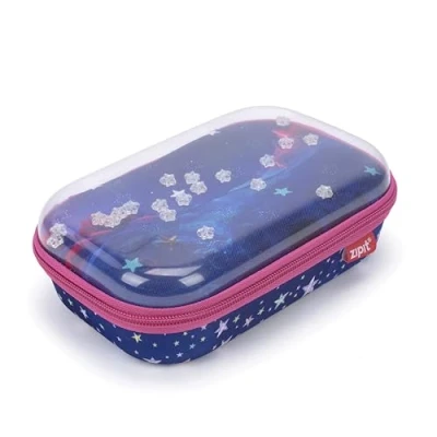 Abbildung von ZIPIT Federmäppchen mit transparentem Deckel für Mädchen Sternmotiv die Schule Etui Kinder